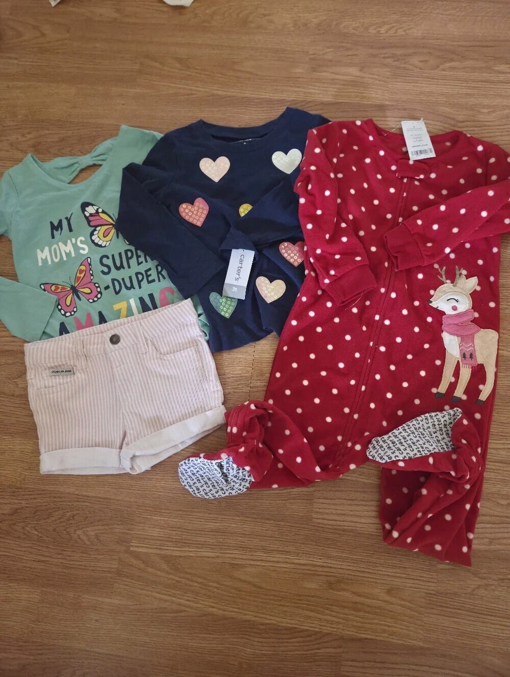 Carter's x Calvin Klein Bundle Girls 3T 5pc Hearts Sparkle Butterfly Sequins